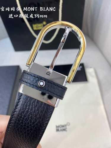 montblanc万宝龙 宽3.5Cm 采用头层牛皮 精品针式扣头 自由裁剪商务休闲皮带