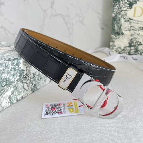 品名：迪奥. Dior.原单腰带 皮带 型号：挂扣，原版经典挂扣，实物拍摄，头层牛皮 材料：百分百头层牛皮，保证真皮。双面可用专柜同等质量，原版经典头层牛皮鳄鱼