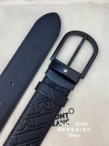 Mont～Blanc万～宝龙 宽3.5Cm 采用头层牛皮 精品针式扣头 自由裁剪商务休闲皮带