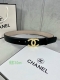 宽度3.0Cm Chanel 香奈儿 进口柔软小牛皮金 银色花纹金属logo花纹钢扣。