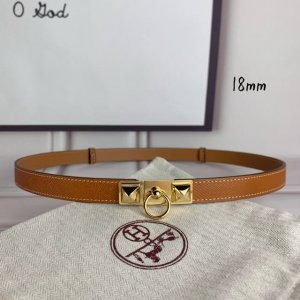 HermèS 爱马仕女款金字塔腰带，进口手掌纹，土黄色＋E土黄色平纹底，配原单钢扣，带身18Mm宽，腰围大小可调节