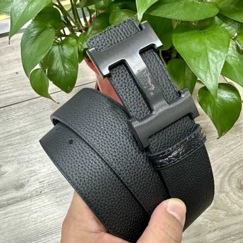 Hermes.爱马仕 男士真皮腰带 宽度3.8Cm 原版带身 配搭精品钢扣 可双面使用 触感厚实