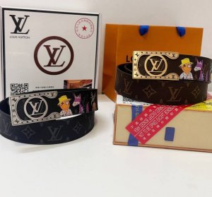 皮带：Lv.路易威登顶级复刻- 腰带：原单品质百分百进口原厂头层牛皮，保证真皮。雕花镂空设计工艺.真空电镀.永不掉色.24K纯钢扣头层小牛皮涂鸦手绘油画系列双面