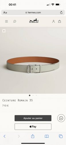 Hermes-Romain 35 腰带 进口原厂皮 宽度35Mm