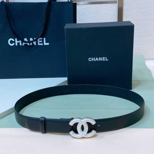 特P200 Chanel 23P Cc 水 树脂白 与 金Logo扣. 进口胎牛皮腰带 3.0Cm精品 精致 典雅 Chic又时髦