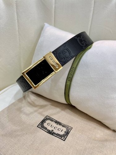 古驰进口原单头层牛皮 搭配精品扣,原产皮料定制，专柜宽度3.5Cmp200