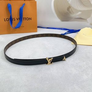 2.0Cm 路易威登Lv腰带，双面头层牛皮皮料，长度：.75.80.85.90.95.100.105.110欧，铜五金扣原版开模定制庆祝]