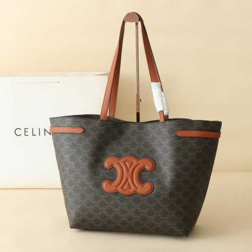 Celine3022# 最新款Cabas Anais 托特包六色杏色、大象灰、棕色、白花棕，老花棕、黑色现货Stock 尺寸：54*29.5*15Cm