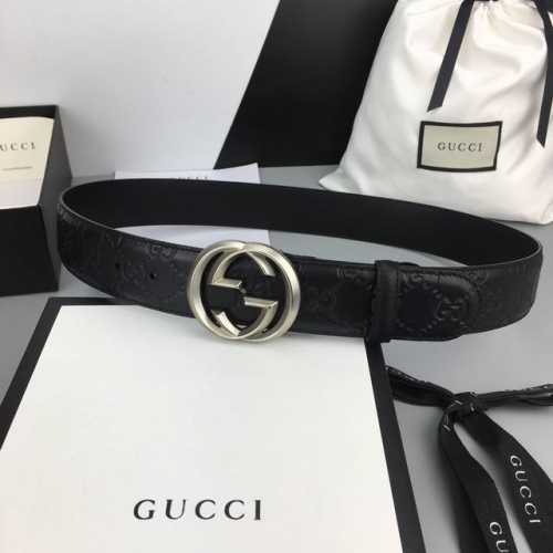 配全套包装礼盒 Gucci 经典全皮压花，原版进口南非皮底，精品双G钢扣 高端品质，不惧对比，宽度：40Mm