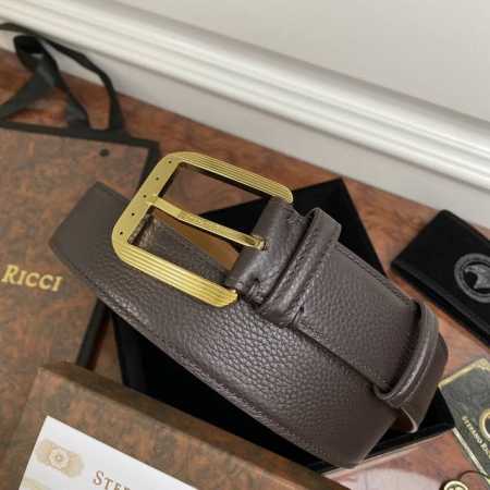 Stefano Ricci 新款顶级品質 精品經典鹰头鋼扣 底桥雕刻Logo原版压纹牛皮進口底皮-寬度38毫米 - 点击图像关闭