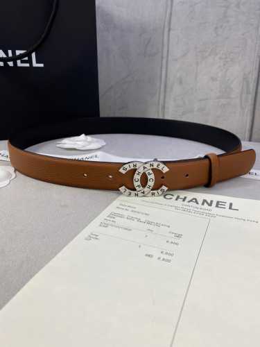 宽度3.0Cm Chanel 香奈儿 荔枝纹牛皮支持nfc芯片官方网站链接扫码验证、金 银 色镶钻钢扣。
