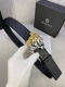 特 宽度4.0Cm Versace 范思哲 此款柔软的平纹皮带饰有金、银双色3D美杜莎腰带扣，可搭配正装或休闲牛仔装。