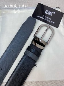 特 Montblanc万宝龙 宽3.5Cm 采用头层牛皮 精品针式扣头 自由裁剪商务休闲皮带