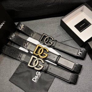 Dg 杜嘉班纳，宽4.0Cm Dolce&Gabbana 新款 男士织带印花腰带，搭配徽标搭扣 Lux 鞍皮腰带