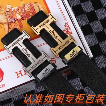 男士腰带：爱马仕 原单 男士皮带：百分百头层牛皮，保证真皮。24K纯钢扣双面可用专柜同等质量， 送人自用首选 包装： 请认准如图专柜包装，赠送打孔器，银联发票， - 点击图像关闭