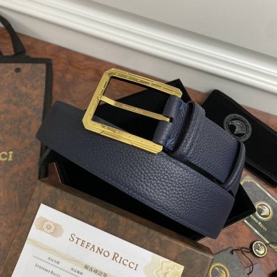Stefano Ricci 新款顶级品質 精品經典鹰头鋼扣 底桥雕刻Logo原版压纹牛皮進口底皮-寬度38毫米