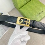 古奇 特种自动带皮腰带系列 ，原厂五金精品不锈钢扣，手感柔软舒适 宽3.5Cm。P210