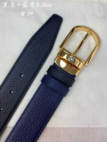 -Montblanc万宝龙 宽3.5Cm 采用头层牛皮 精品针式扣头 自由裁剪商务休闲皮带