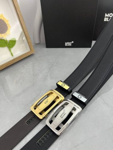 品名：万宝龙 Montblanc 自动带 材质：原单牛皮腰带 百分百头层牛皮腰带保证真皮，24K纯钢扣，专柜原单品质、做工精细，时尚大牌，送人自用首选 包装：