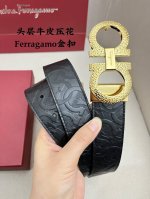 特 Ferragamo菲拉格慕男士专柜对版金属扣，头层牛皮双面外用腰带，商务通勤休闲场合均适合佩戴。3.5Cm