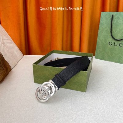 古奇～Gu Cci新款小牛皮，手感细腻柔软，搭配纯钢自动精品扣，男士必备！宽度：3.5Cm