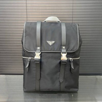 Prada 普拉达 帆布双肩包 尼龙布大容量背包 书包 实物拍摄 原厂原版面料 配送防尘袋 28 X 39Cm。