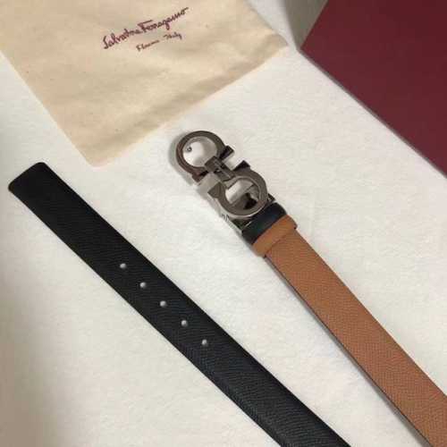 -Ferragamo. 菲拉格慕女款2.5Cm马蹄扣腰带，一带两系双面可用可剪裁，正装裙子牛仔布统统能搭配，种草款。6524