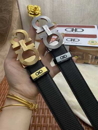 品名：菲拉格幕 原单皮带 材质：原单牛皮腰带 百分百头层牛皮腰带保证真皮，24K纯钢扣，专柜原单品质、做工精细，时尚大牌，送人自用首选 包装： 请认准如图专柜包