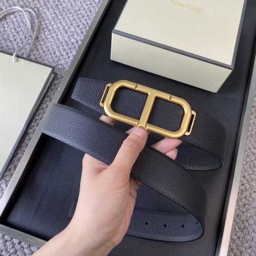 Tom Ford 汤姆福特。新品高端双面小牛皮，简约商务男士腰带，4.0Cm宽，双面使用，配原版包装