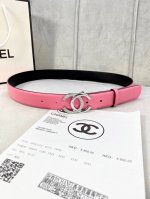 特 宽度3.0cm Chanel 香奈儿 经典款平纹 两面原版牛皮金 银 色镶钻钢扣。