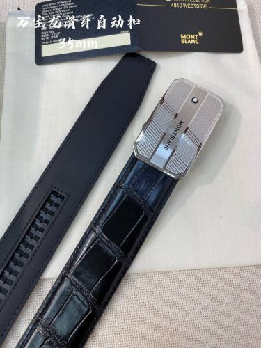 特 万宝龙男士自动腰带- 宽度34Mm 316精品钢扣 精工打造 手感柔软 可以裁剪