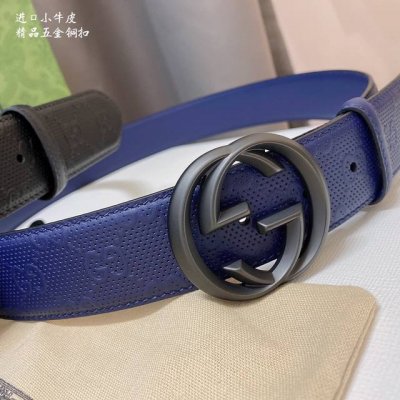 Gucc 1 新款颜色 宽度4.0 Cm 双面进口牛皮 手感极致完美 走线工整 手感柔软 简单大方