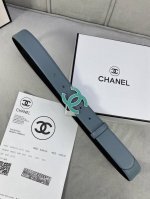 宽度3.0Cm Chanel 香奈儿 进口柔软小牛皮搭配金 银色金属磨胶钢扣。