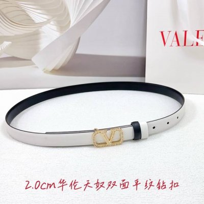 2.0Cm 华伦天奴双面平纹腰带，双面头层牛皮皮料，长度：.75.80.85.90.95.100欧，铜五金钻扣原版开模定制庆祝]