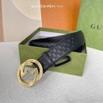 Gucci.古驰 全套包装 3.8Cm进口小牛皮压花, 专柜正品1:1完美复刻. 原版底皮, 采用热压印技术的gucci Signature皮革精制而成，触感厚