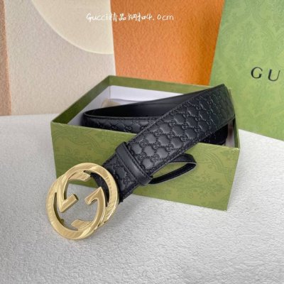 Gucci.古驰 全套包装 3.8Cm进口小牛皮压花, 专柜正品1:1完美复刻. 原版底皮, 采用热压印技术的gucci Signature皮革精制而成，触感厚