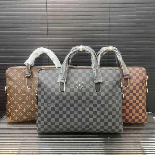 Louisvuitton 路易威登 Lv 印花双拉链公文包 男包 电脑包 手提包 经典百搭 实物拍摄 高端品质 配送防尘袋 28 X 38 Cm。