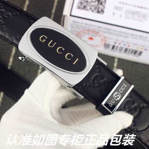 品名：古奇.Gu Cci自动扣 型号：认准如图专柜包装，赠送打孔器材料：百分百头层牛皮皮带，保证真皮自动扣系列，24K纯钢扣背面采用齿式设计，耐用舒适专柜同等质