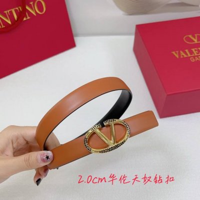 2.0Cm华伦天奴平纹腰带，双面头层牛皮，长度：.75.80.85.90.95.100.欧，钻五金扣原版开模定制庆祝]