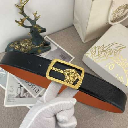 范思哲 特种皮腰带系列 ，原厂五金精品不锈钢扣，手感柔软舒适 宽3.8Cm。 - 点击图像关闭