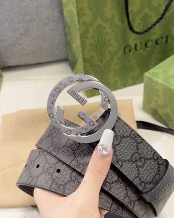 特 Gucci皮带 4.0印花进口防水面料，内衬原版猪皮纹底。配以经典互扣式花纹gg铜金属扣头，原单品质，专柜同款 - 点击图像关闭