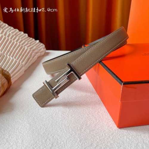 特 女神必备 Hermes㊣ 原单爱马仕，宽2.4Cm进口原版皮带身，双面可两面用，精品电镀五金 ！