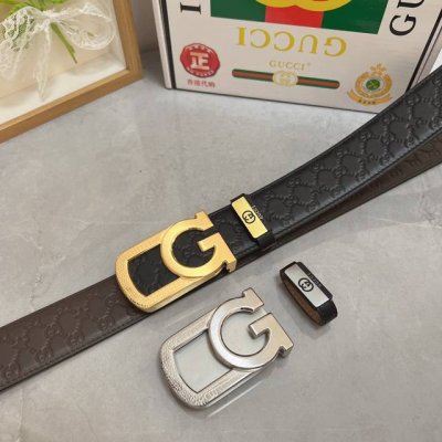 品名：古奇.Gu...Ci 材质：原单牛皮腰带 专柜原单品质、做工精细，时尚大牌，送人自用首选 包装： 请认准如图专柜包装赠送打孔器手提袋专柜礼盒宽度3.8Cm