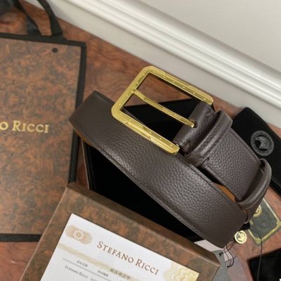 Stefano Ricci 新款顶级品質 精品經典鹰头鋼扣 底桥雕刻Logo原版压纹牛皮進口底皮-寬度38毫米