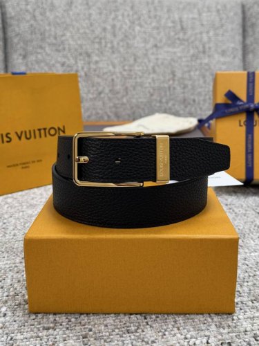 Louis Vuitton Lv腰带 荔枝纹针扣系列 原厂五金 精致手工绘边 柔软舒适 宽3.5