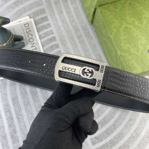 古奇 特种皮腰带系列 ，原厂五金精品不锈钢扣，手感柔软舒适 宽3.8Cm。