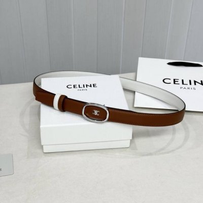 Celin E新品立体浮标扣女士腰带 意大利进口小牛皮 搭铜扣 宽度2.5双面佩戴