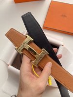 特 爱马仕[正]男士腰带 带身采用进口双面小牛皮 精钢精品五金 双面可用 宽3.8Cm