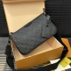 Louisvuitton 路易威登 Lv Pochette Accessoire Xl 麻将包 牛皮斜挎包 老花包 男包 邮差包 男士休闲单肩 超大容量 电镀激