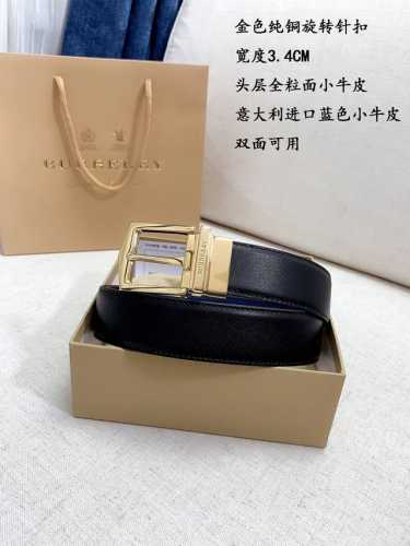 Made In Italy 批 配全套包装 品牌：巴宝莉海外原单 扣头材质：精品实心铜扣 带身材质正面：35Mm宽度采用双面采用进口头层牛皮腰带，纯钢质五金扣头